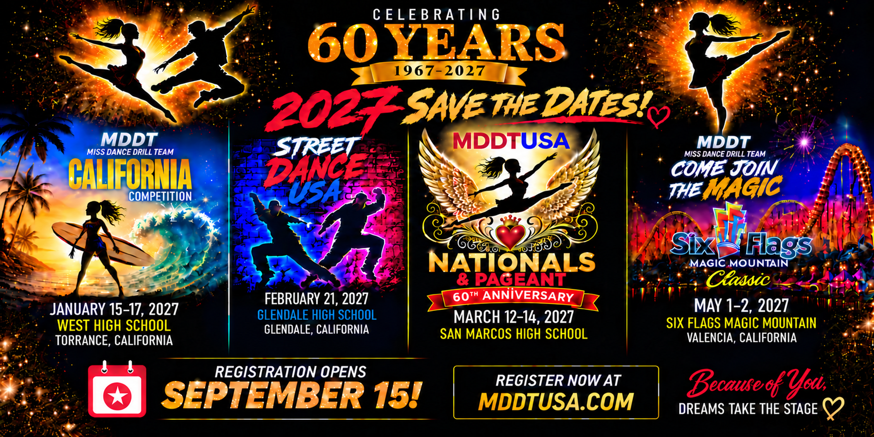 MDDTUSA 2027 60th Anniversary Save the Dates